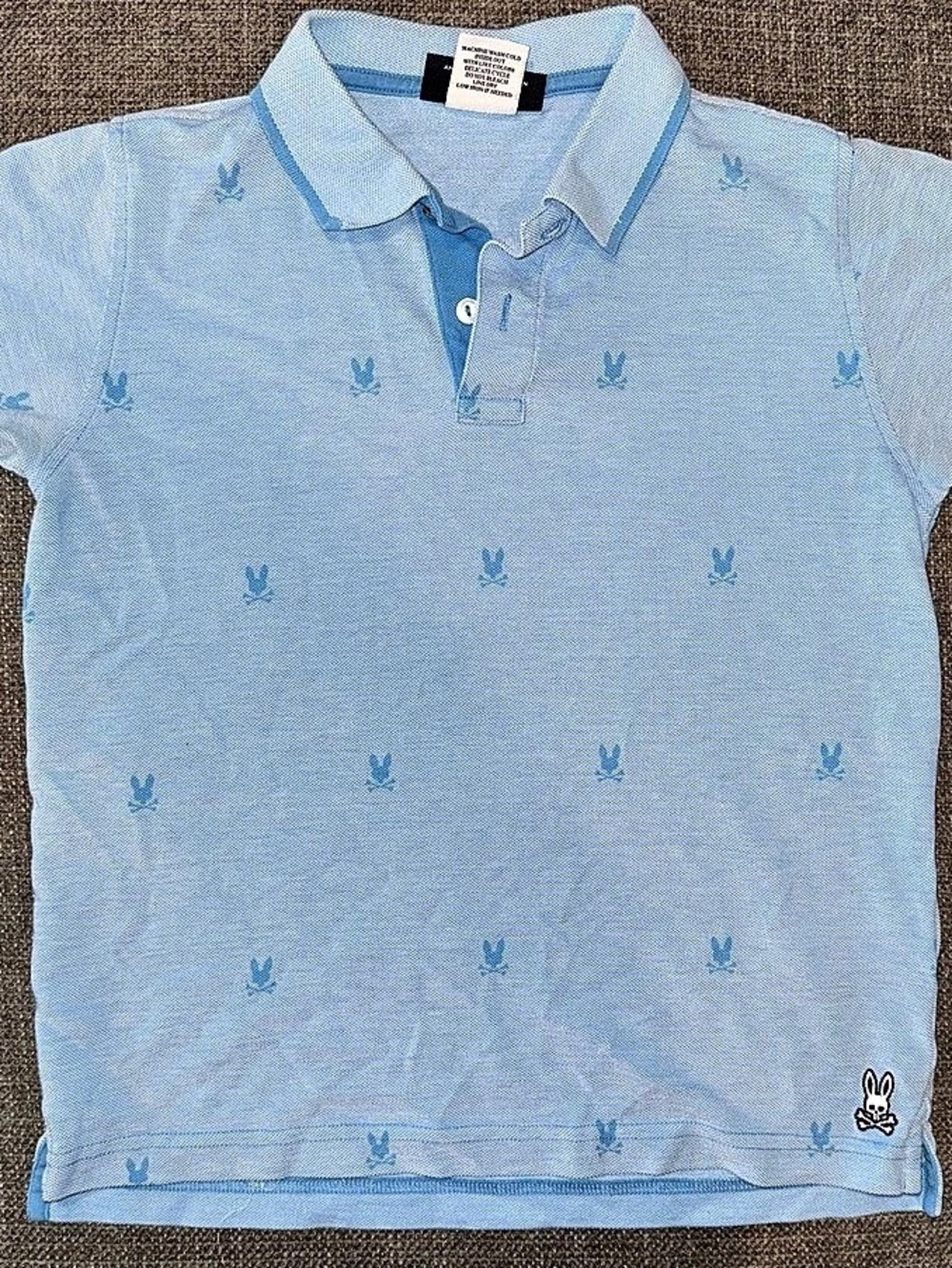 Psycho Bunny All Over Bunny Print Polo Blue Medium